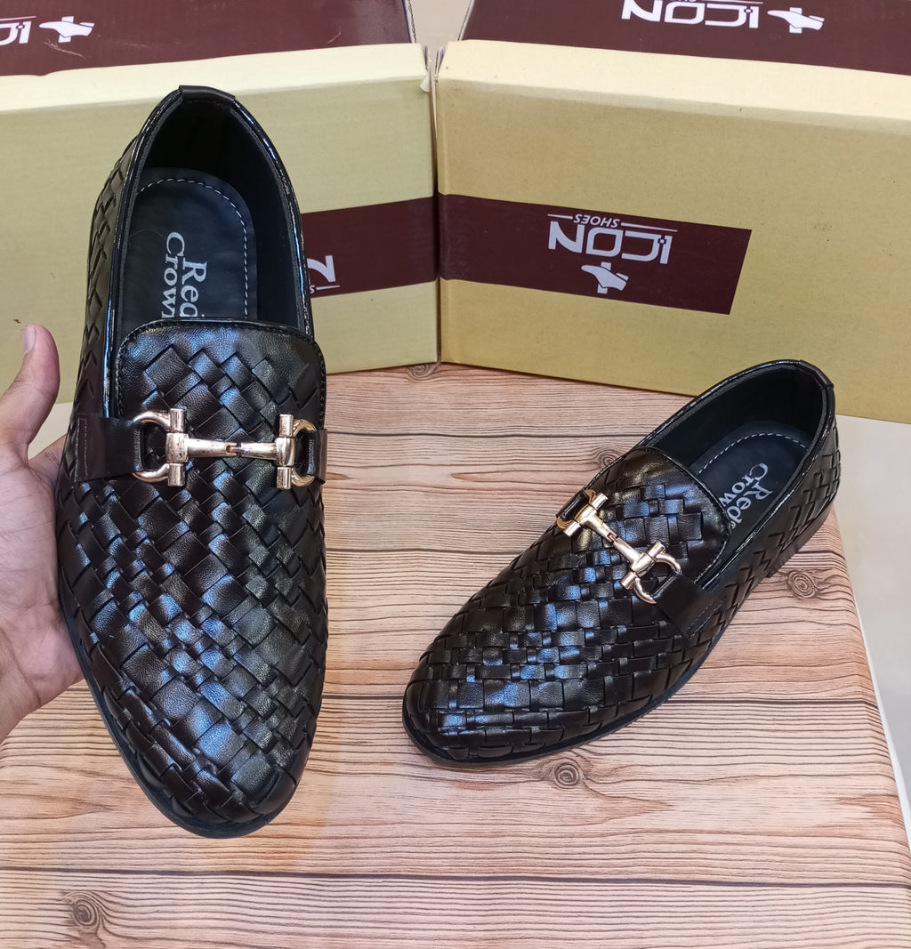 RED CROWN'S PREMIUM QUALITY 100% HANDMADE FORMAL SHOES FOR MEN (BROWN)