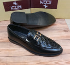 RED CROWN'S PREMIUM QUALITY 100% HANDMADE FORMAL SHOES FOR MEN (BLACK)