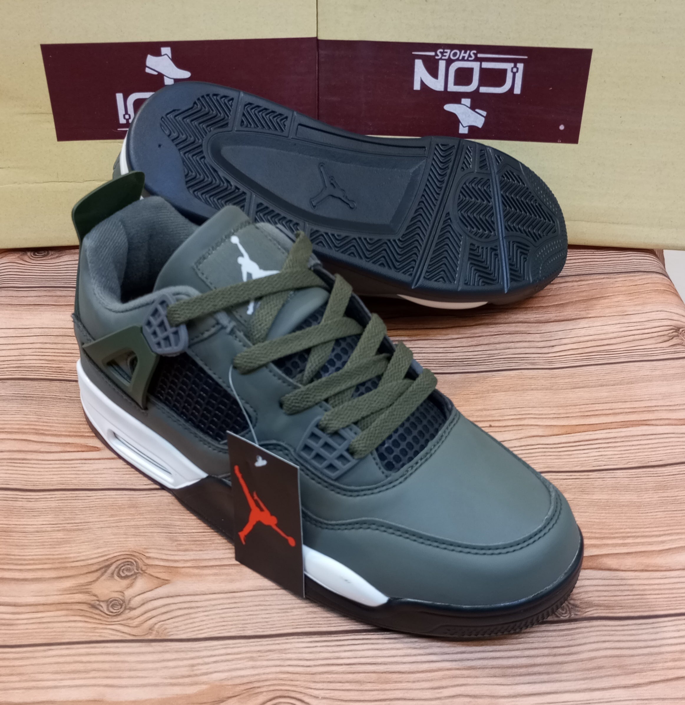 IMPORTED ARMY GREEN JORDAN RETRO 4
