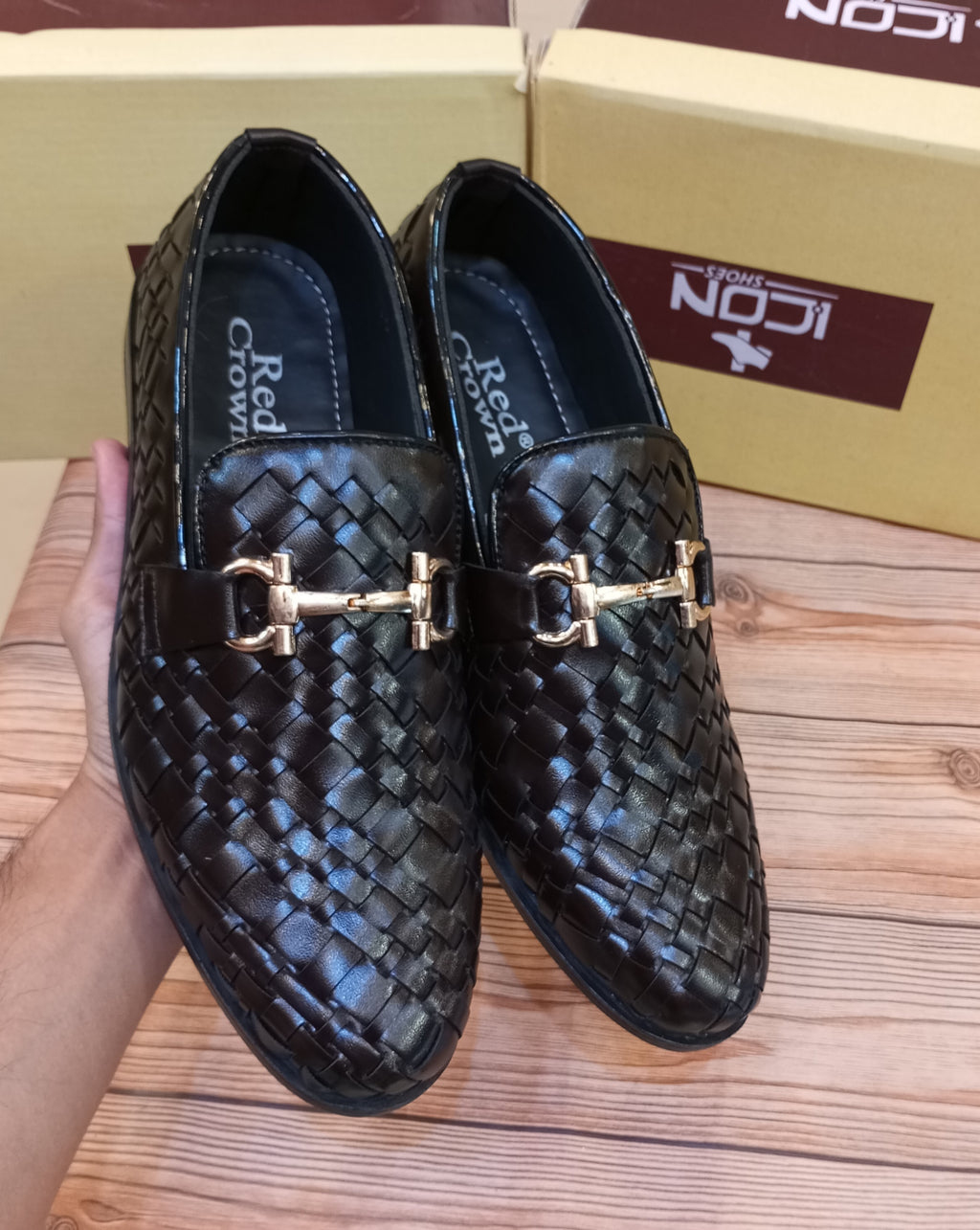 RED CROWN'S PREMIUM QUALITY 100% HANDMADE FORMAL SHOES FOR MEN (BROWN)