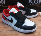 BLACK RED NIKE AIR JORDAN 1 (LOW CUT)