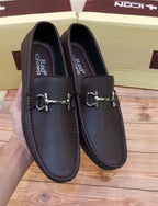 RED CROWN'S PREMIUM QUALITY WRINKLE FREE MOCASSION'S FOR MEN (BROWN)