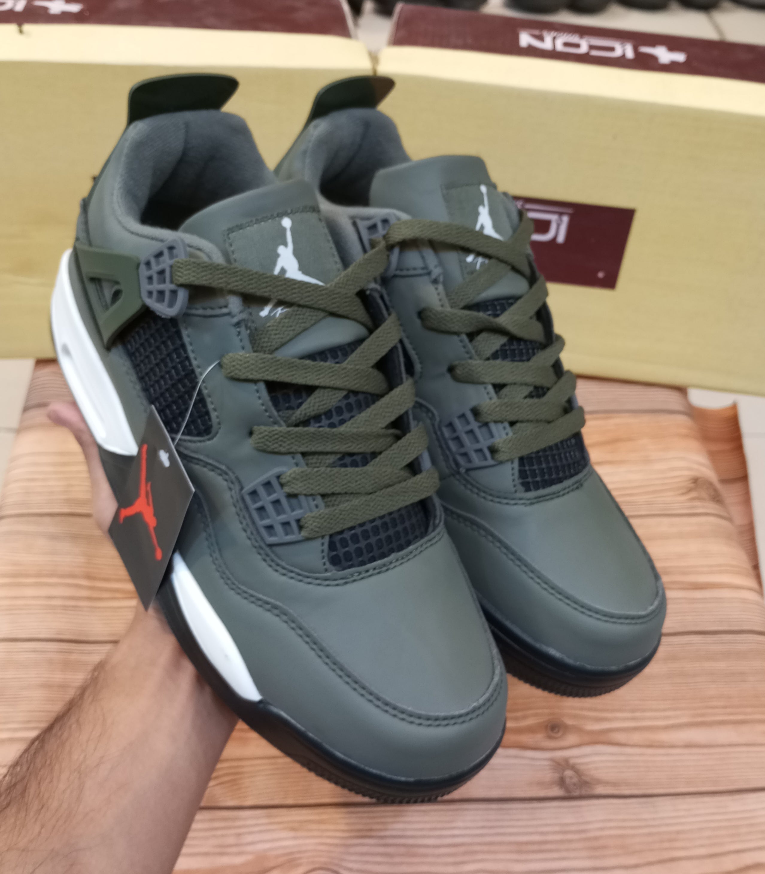 IMPORTED ARMY GREEN JORDAN RETRO 4
