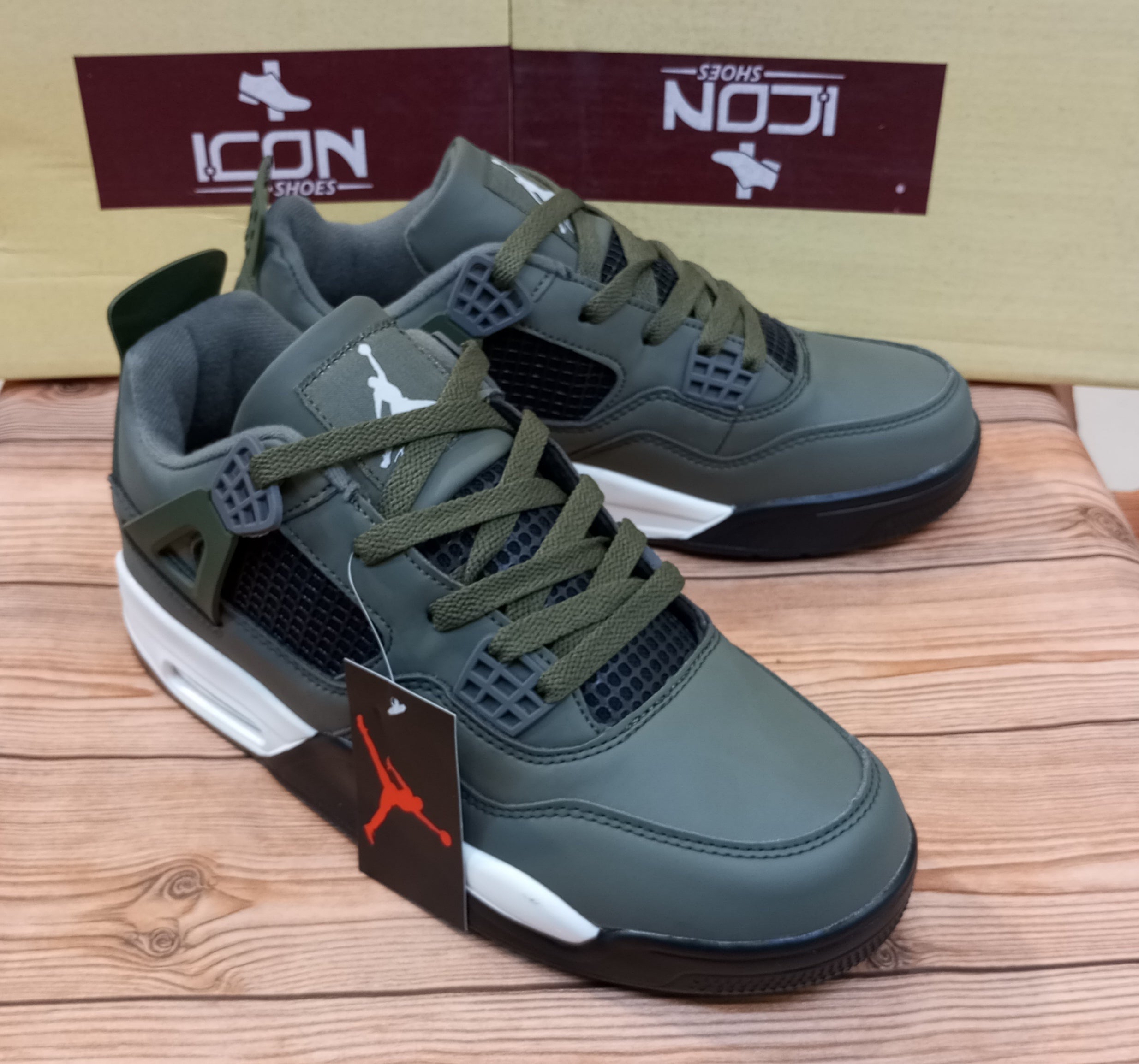 IMPORTED ARMY GREEN JORDAN RETRO 4