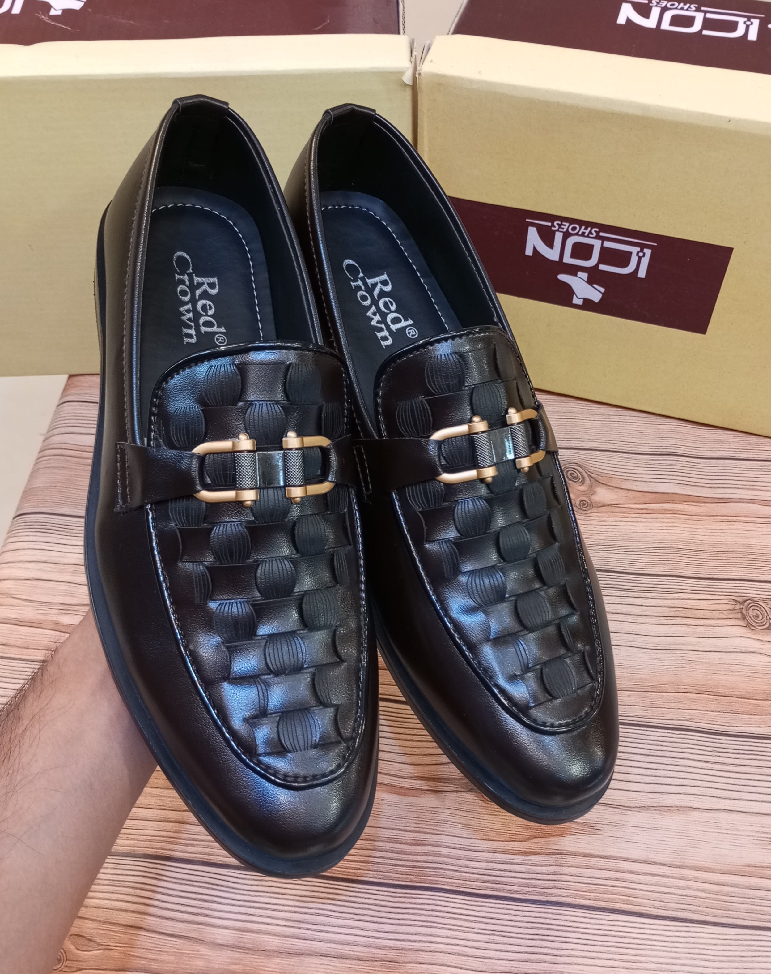 RED CROWN'S PREMIUM QUALITY 100% HANDMADE FORMAL SHOES FOR MEN (BROWN)