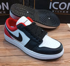 BLACK RED NIKE AIR JORDAN 1 (LOW CUT)