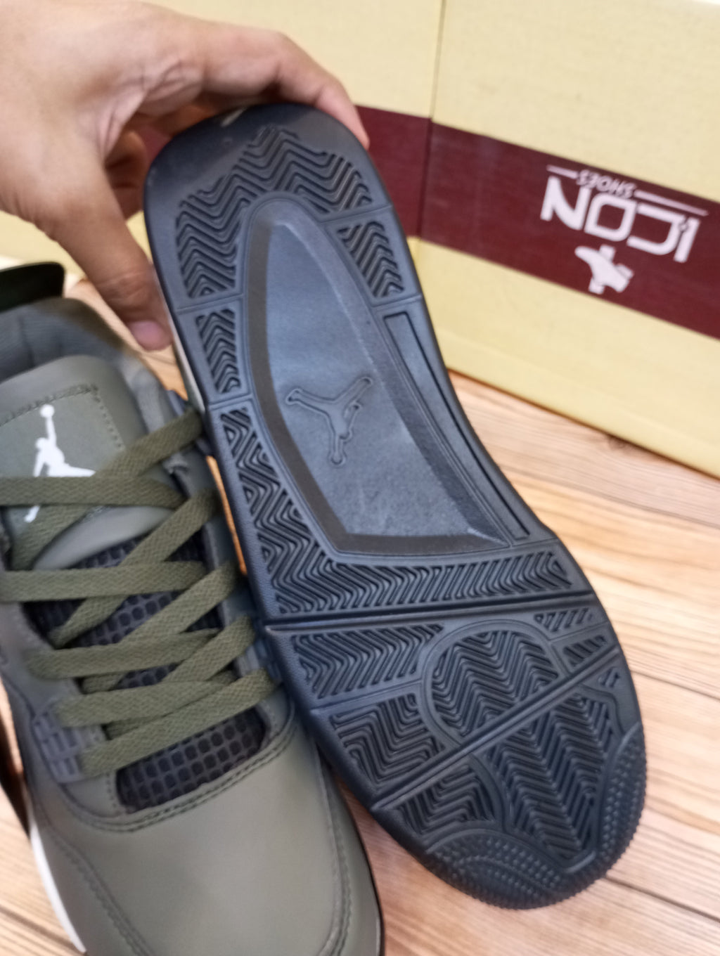 IMPORTED ARMY GREEN JORDAN RETRO 4