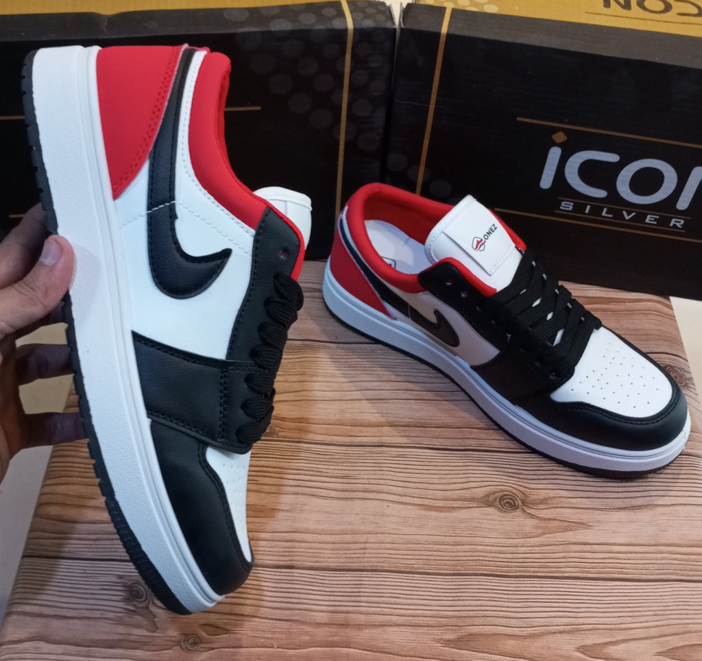 BLACK RED NIKE AIR JORDAN 1 (LOW CUT)