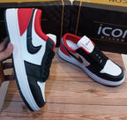 BLACK RED NIKE AIR JORDAN 1 (LOW CUT)