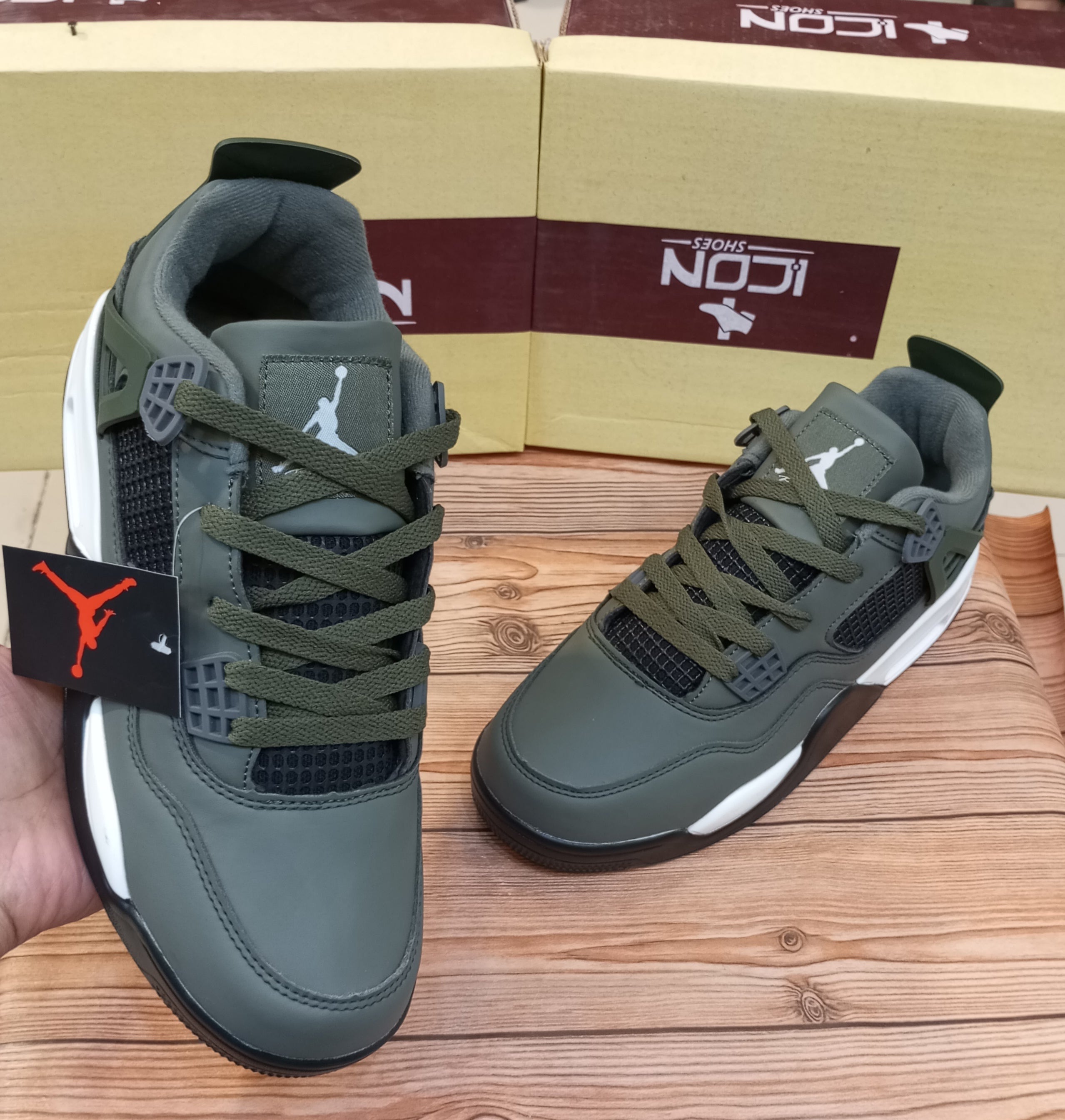 IMPORTED ARMY GREEN JORDAN RETRO 4