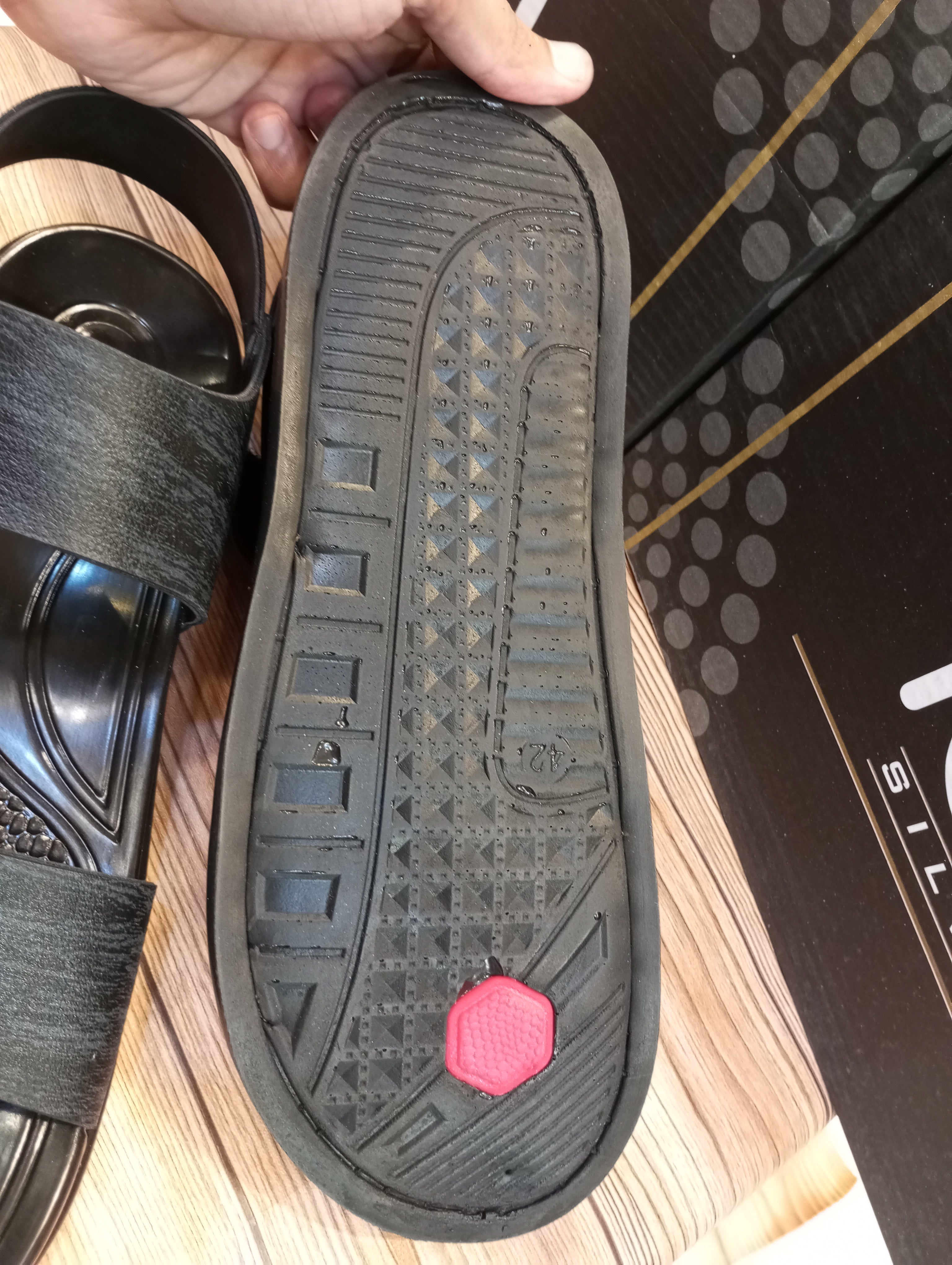 SIMPLE PLAIN DOUBLE  STEP SANDALS FOR MEN    (SHADED BLACK)